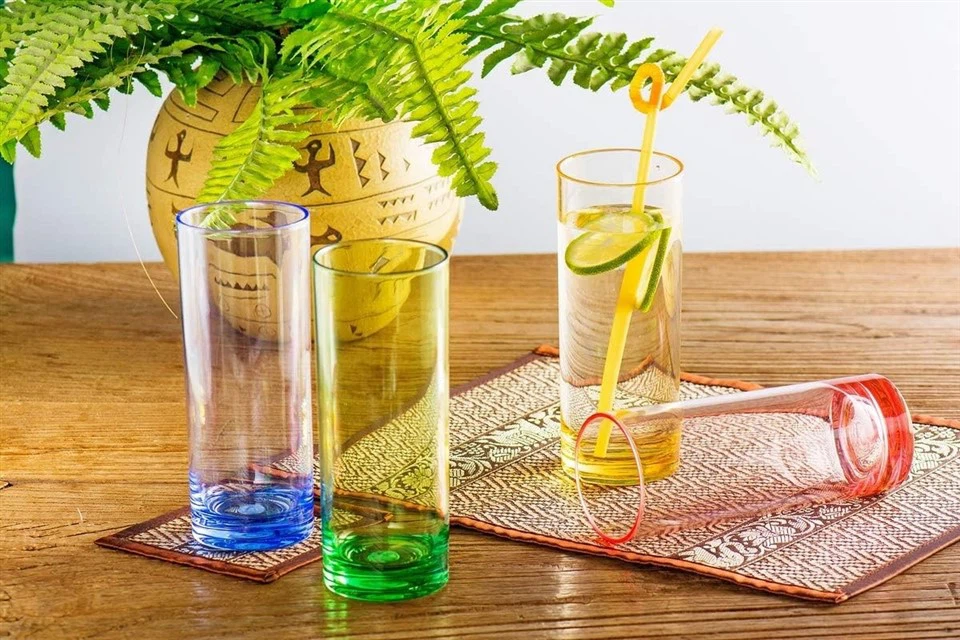 plastic PC highball water collins glass cups (4)
