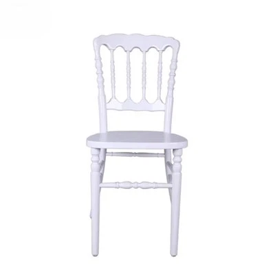 Weiße Hochzeits-Napoleon-Hochzeitsstühle aus Holz